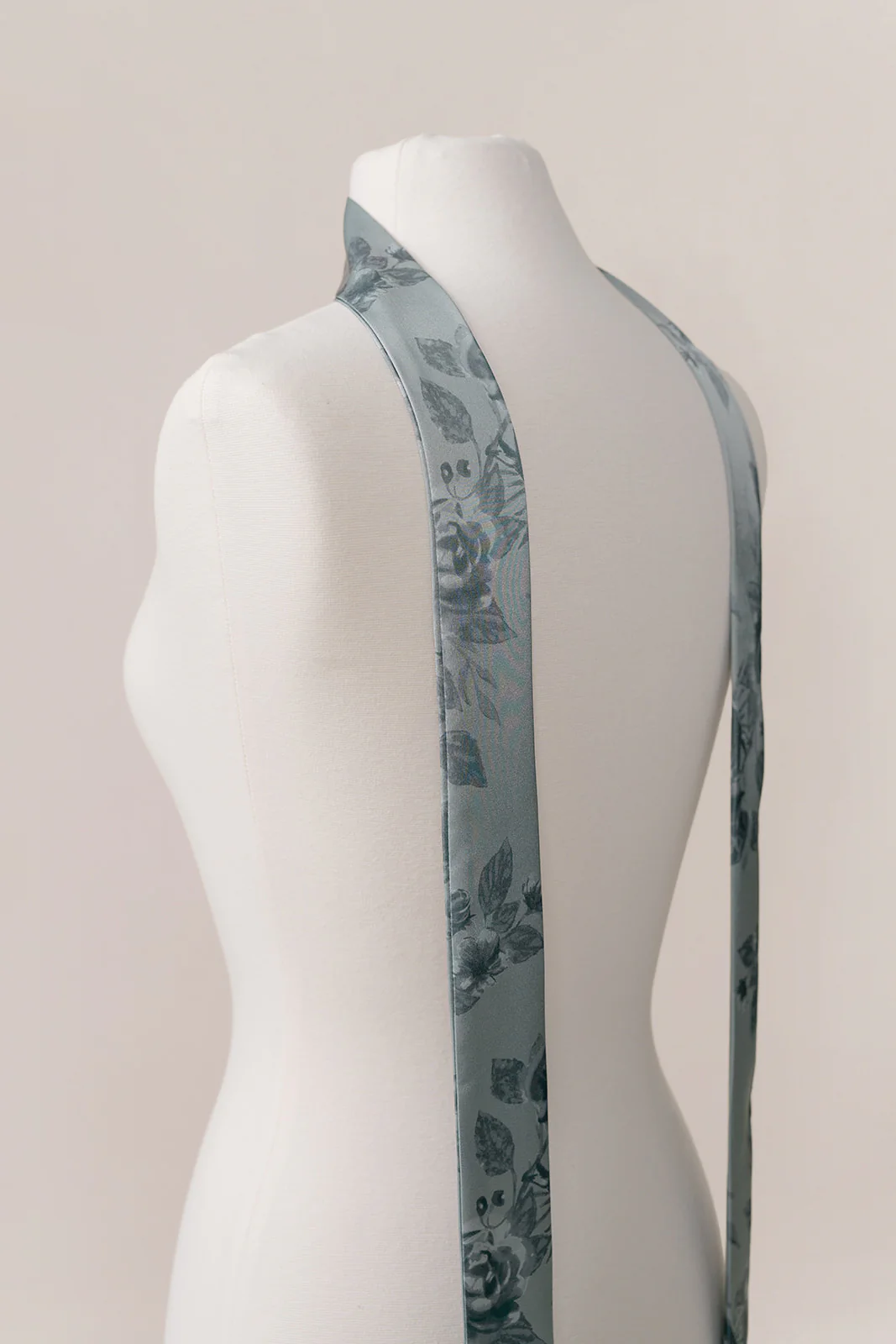Satin Floral Print Skinny Scarf | Made To Order - Image 17