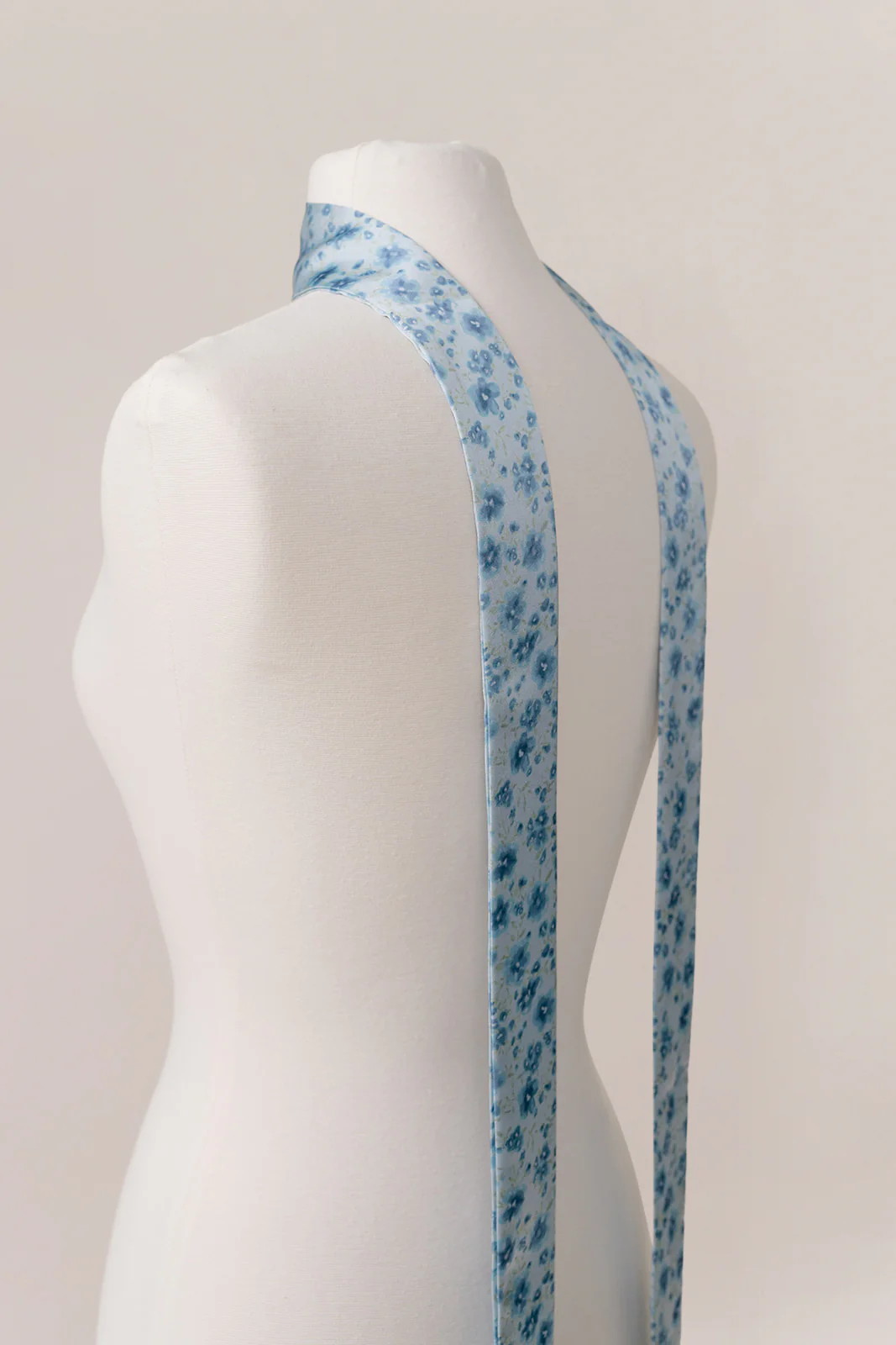 Satin Floral Print Skinny Scarf | Made To Order - Image 19