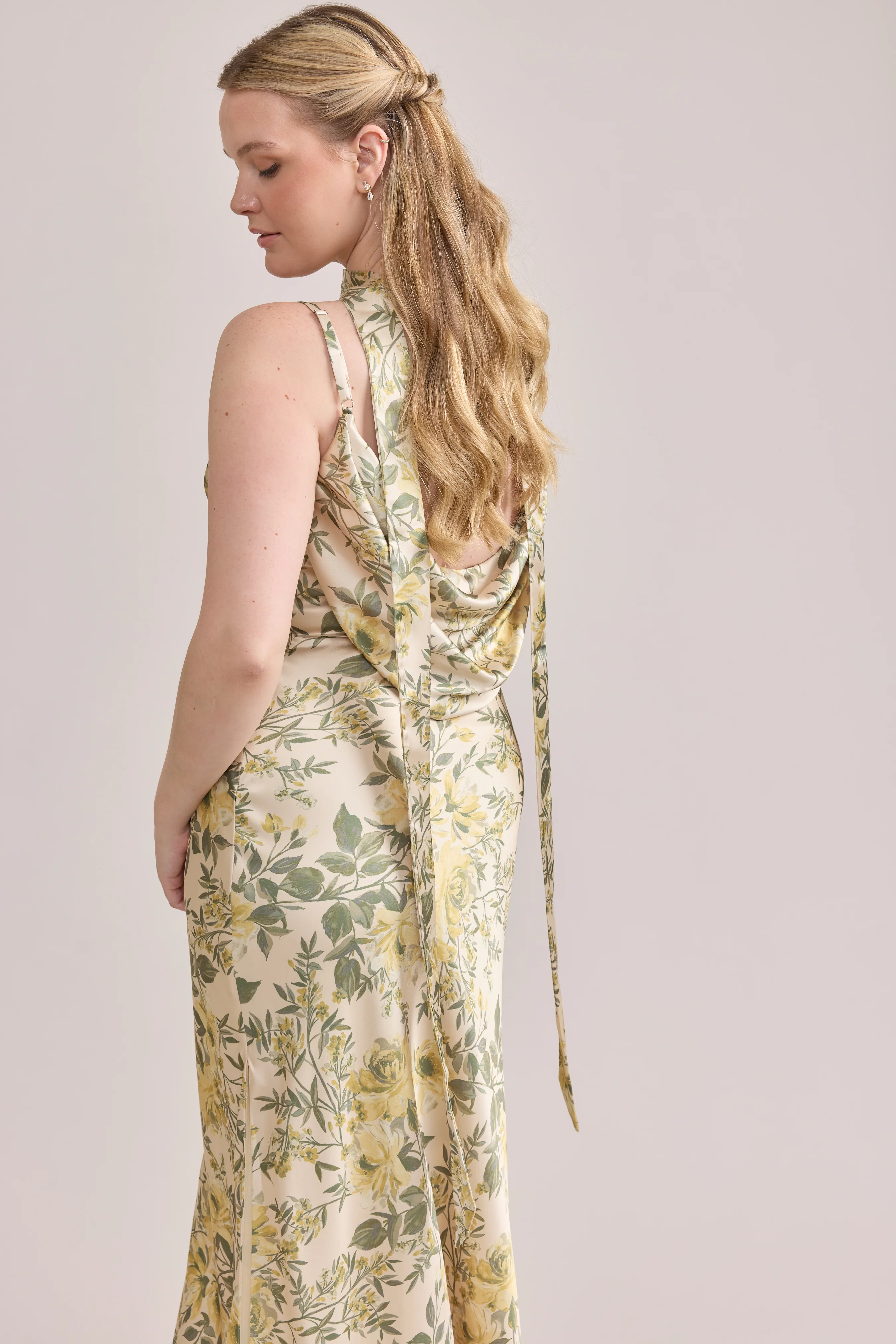Satin Floral Print Skinny Scarf | Made To Order - Image 2
