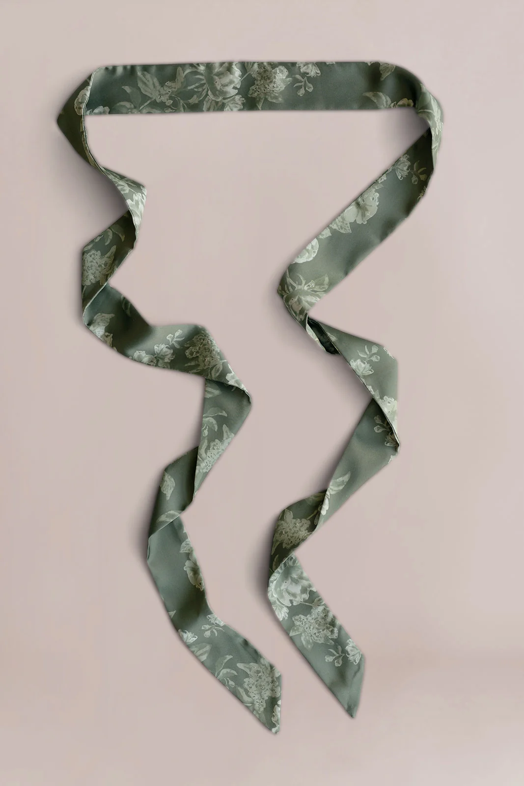 Satin Floral Print Skinny Scarf | Made To Order - Image 22