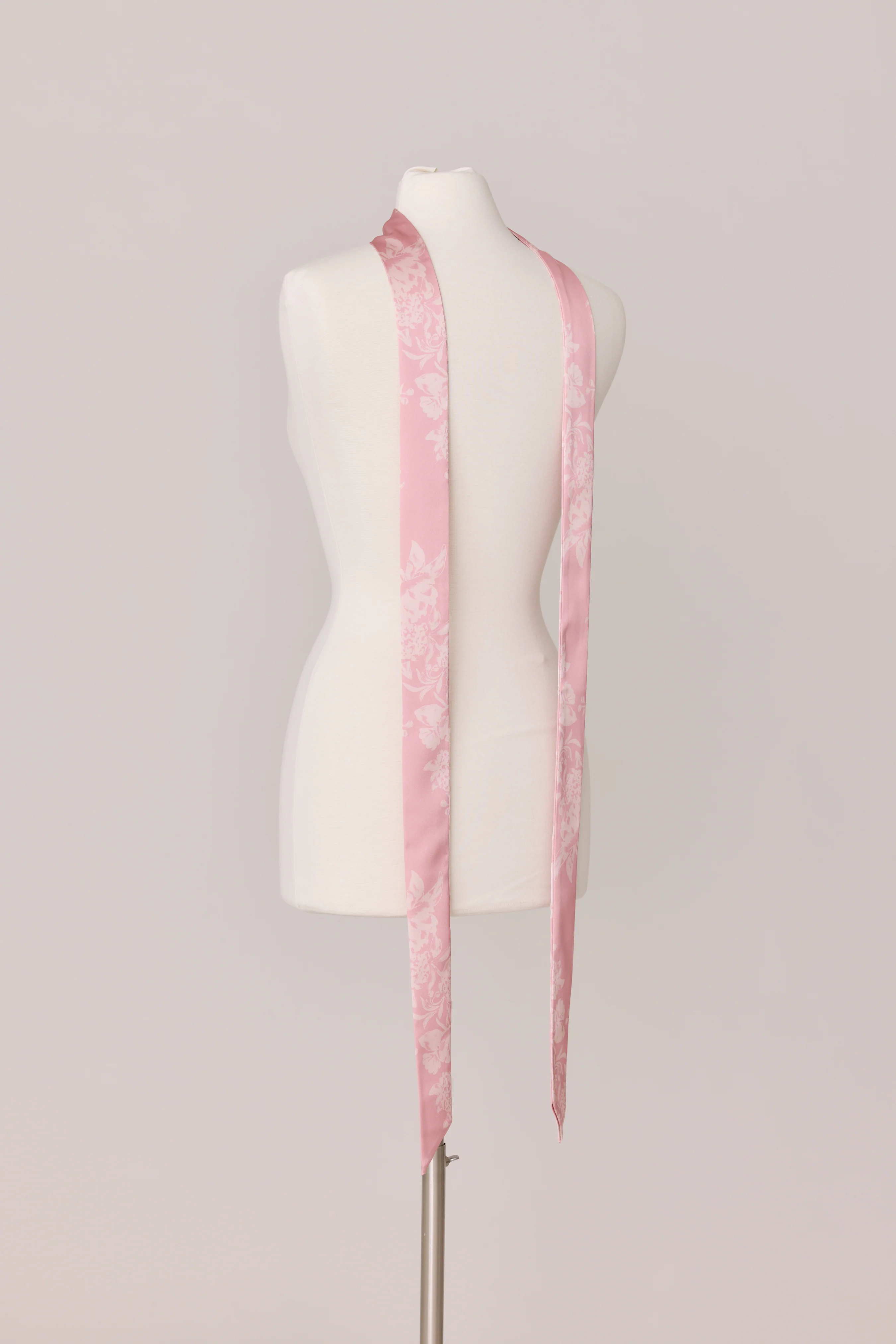 Satin Floral Print Skinny Scarf | Made To Order - Image 26