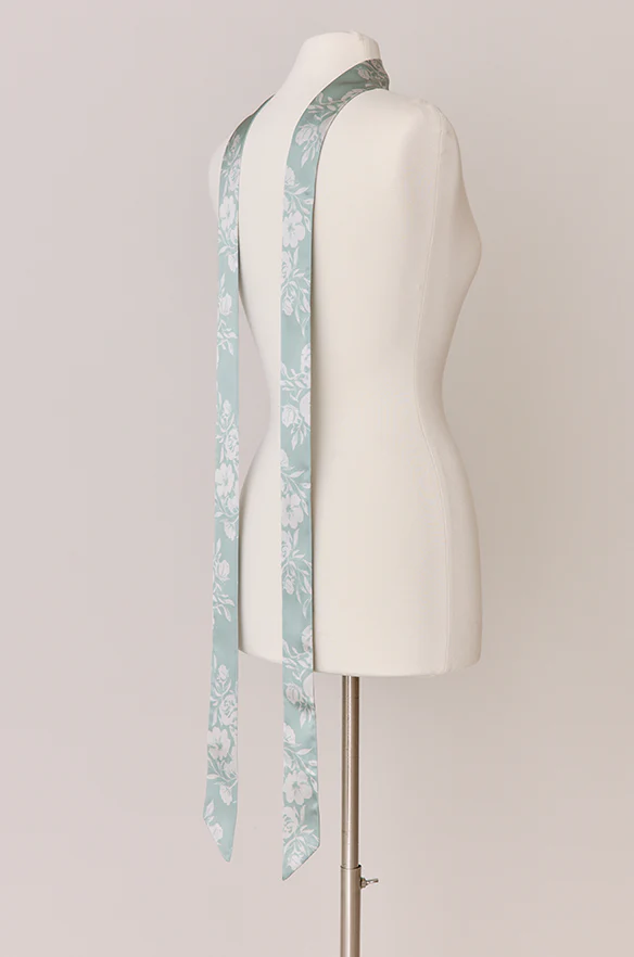 Satin Floral Print Skinny Scarf | Made To Order - Image 30