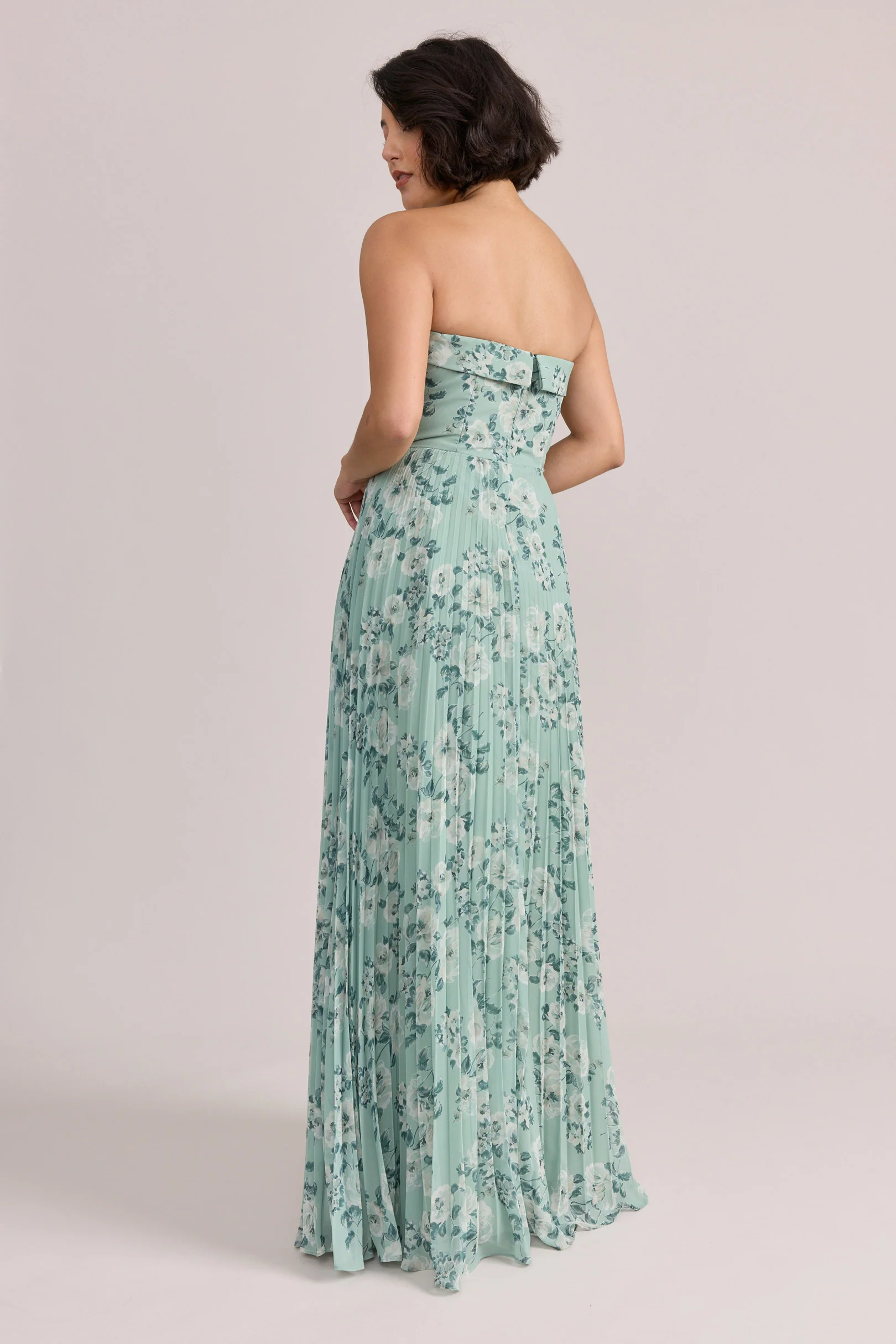 Saylor Chiffon Pleated Floral Print Dress | Made To Order - Image 11