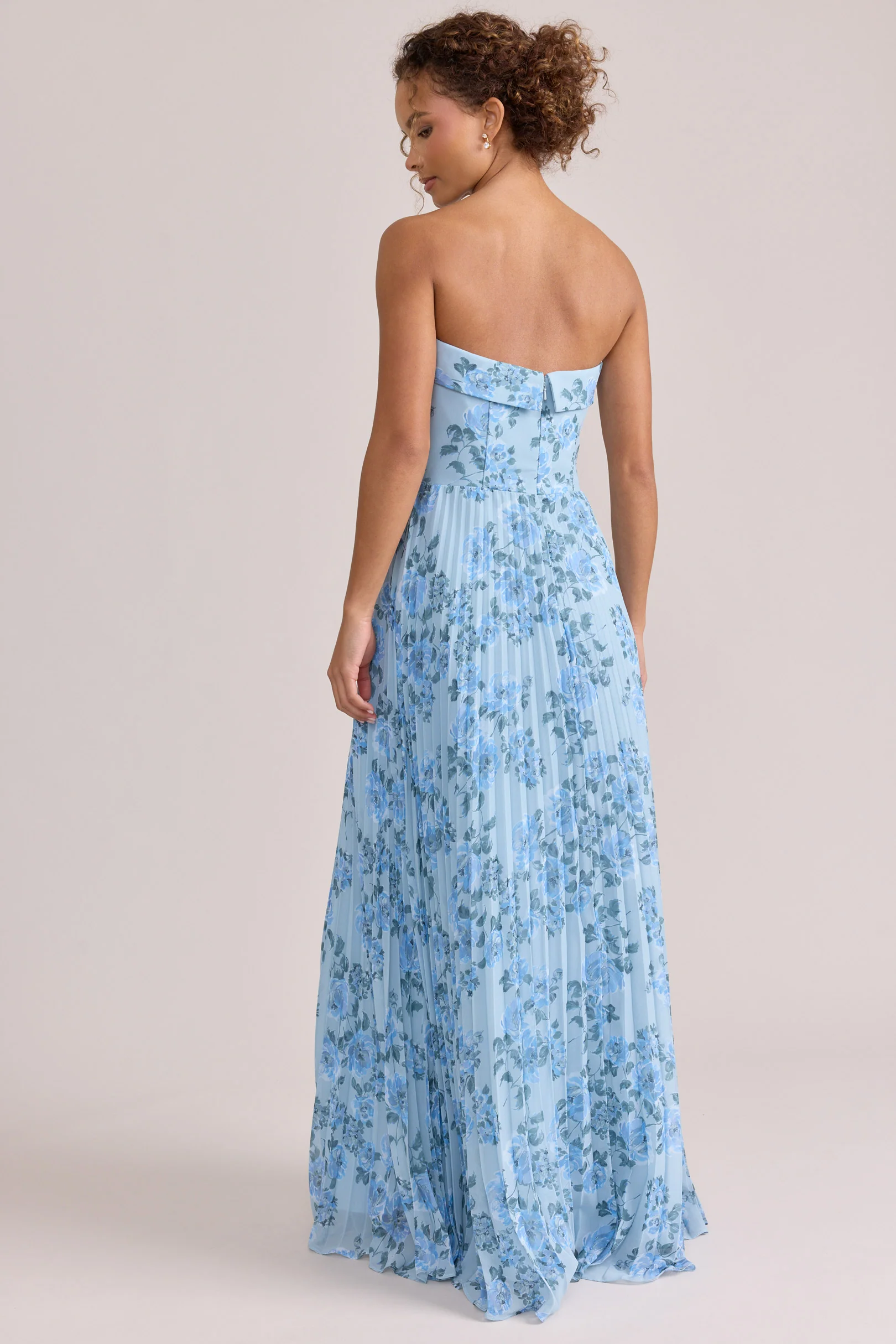 Saylor Chiffon Pleated Floral Print Dress | Made To Order - Image 8