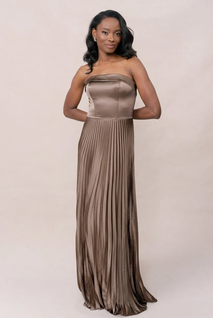 Saylor Satin Pleated Dress | Made To Order - Image 104