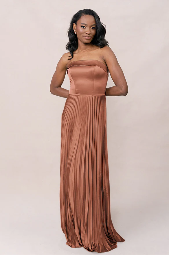Saylor Satin Pleated Dress | Made To Order - Image 14