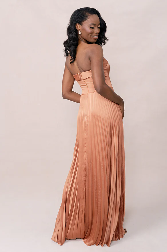 Saylor Satin Pleated Dress | Made To Order - Image 3