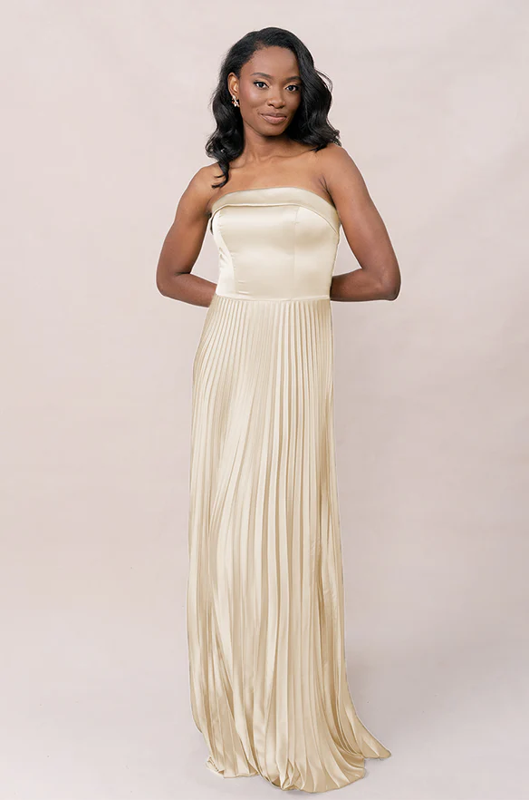 Saylor Satin Pleated Dress | Made To Order - Image 34