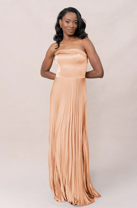 Saylor Satin Pleated Dress | Made To Order - Image 35