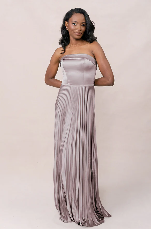 Saylor Satin Pleated Dress | Made To Order - Image 47
