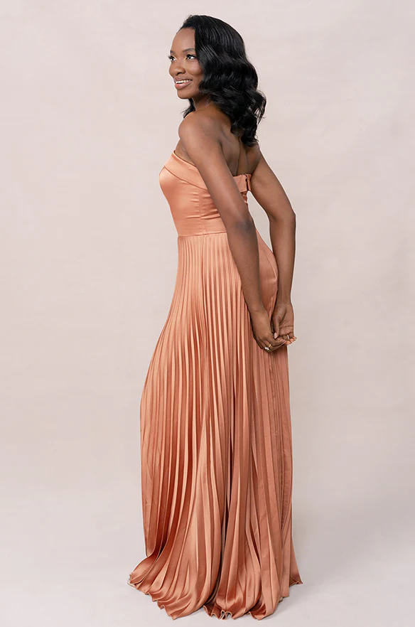 Saylor Satin Pleated Dress | Made To Order - Image 5