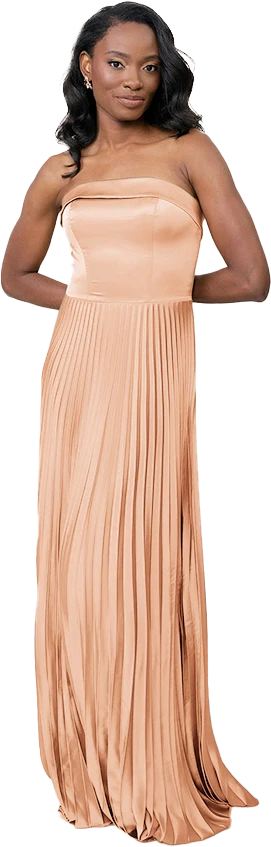 Saylor Satin Pleated Dress | Made To Order - Image 83
