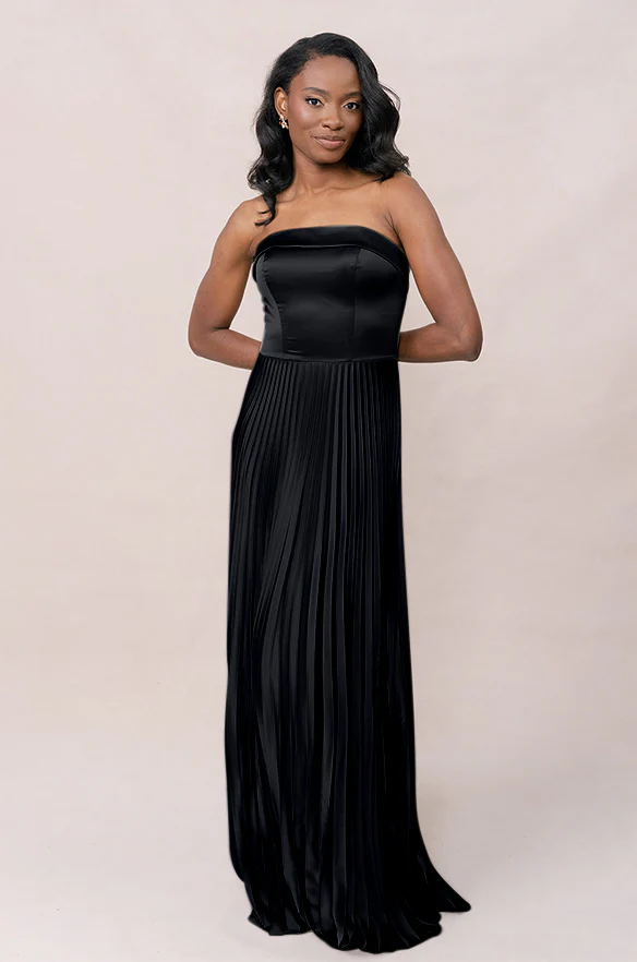 Saylor Satin Pleated Dress | Made To Order - Image 9