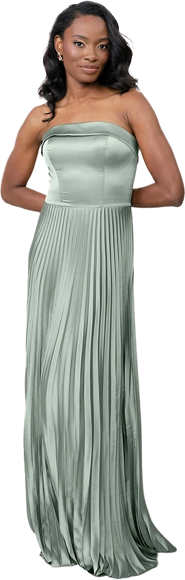 Saylor Satin Pleated Dress | Made To Order - Image 91