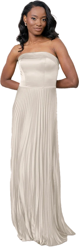 Saylor Satin Pleated Dress | Made To Order - Image 93