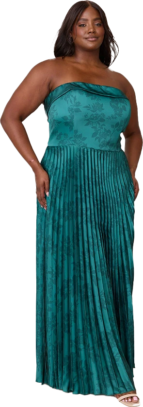 Saylor Satin Pleated Floral Print Dress | Made To Order - Image 51