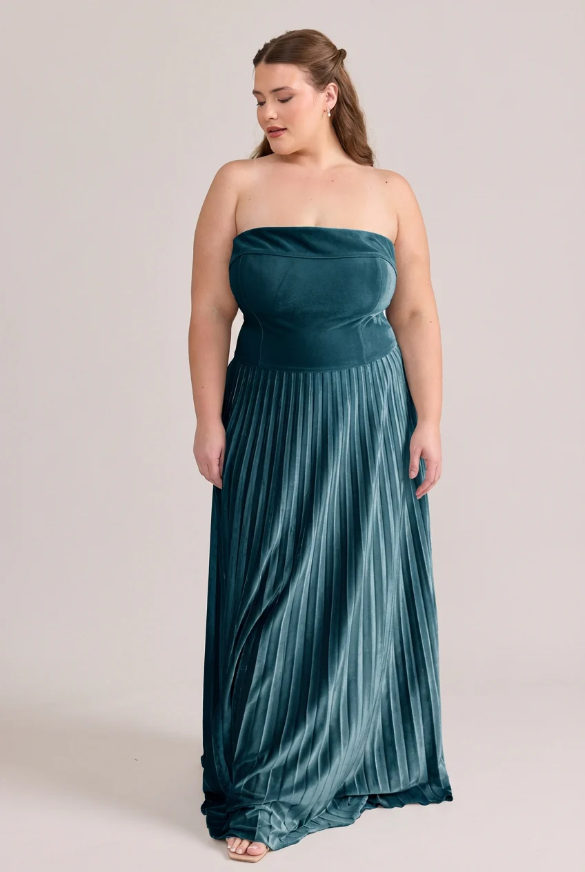Saylor Velvet Pleated Dress | Made To Order - Image 12