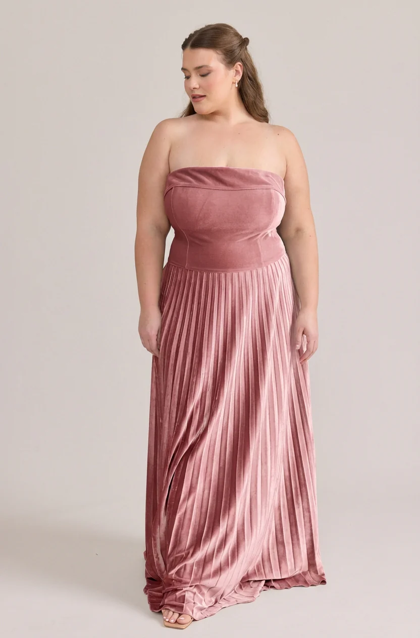 Saylor Velvet Pleated Dress | Made To Order - Image 16