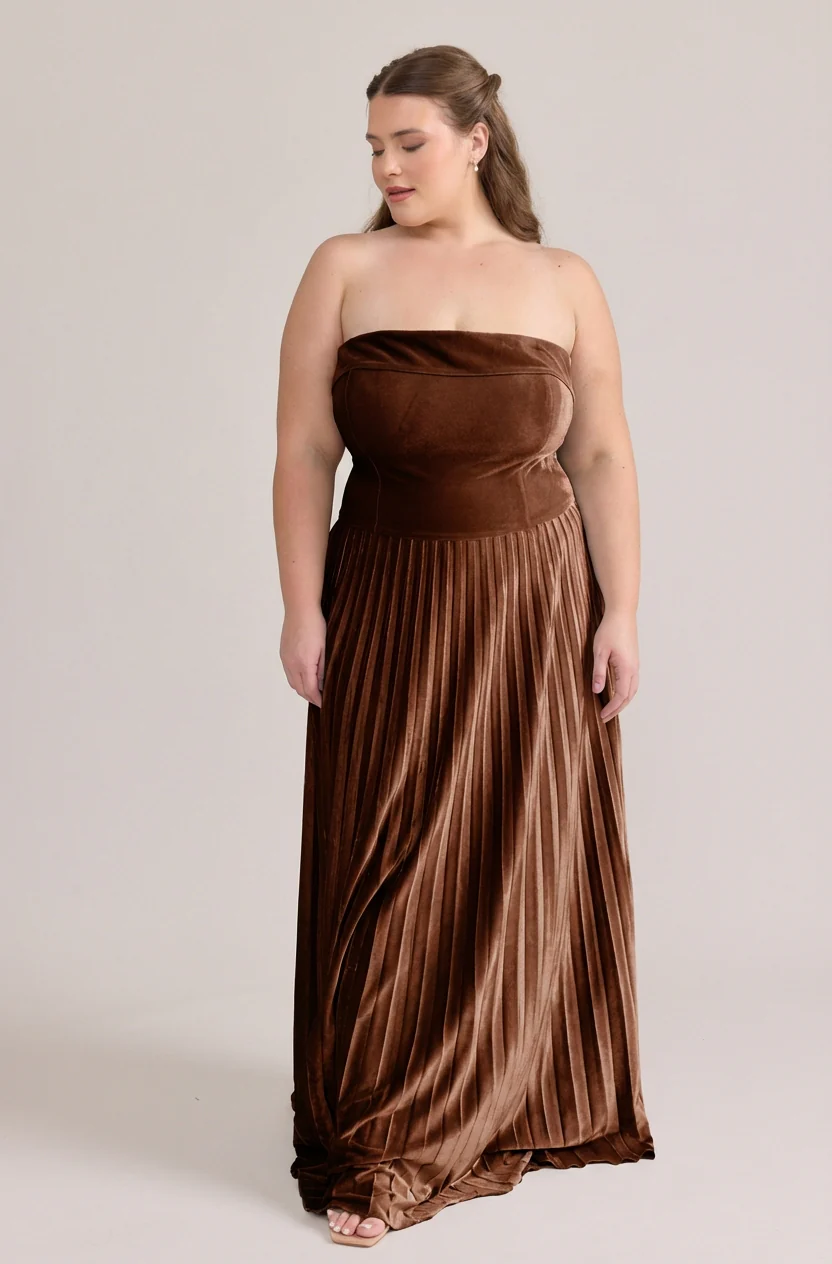 Saylor Velvet Pleated Dress | Made To Order - Image 24