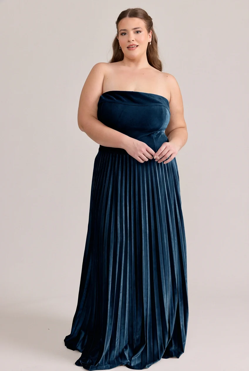 Saylor Velvet Pleated Dress | Made To Order - Image 27