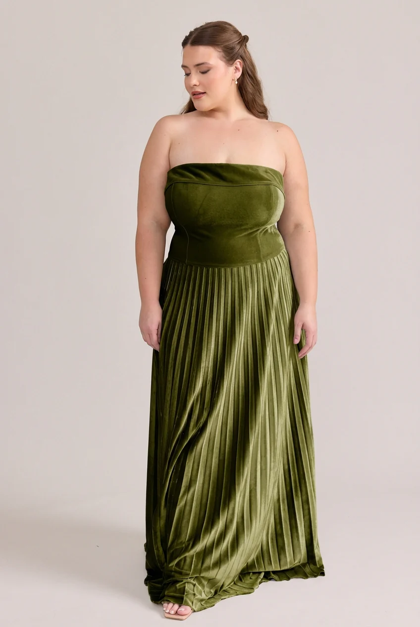 Saylor Velvet Pleated Dress | Made To Order - Image 30
