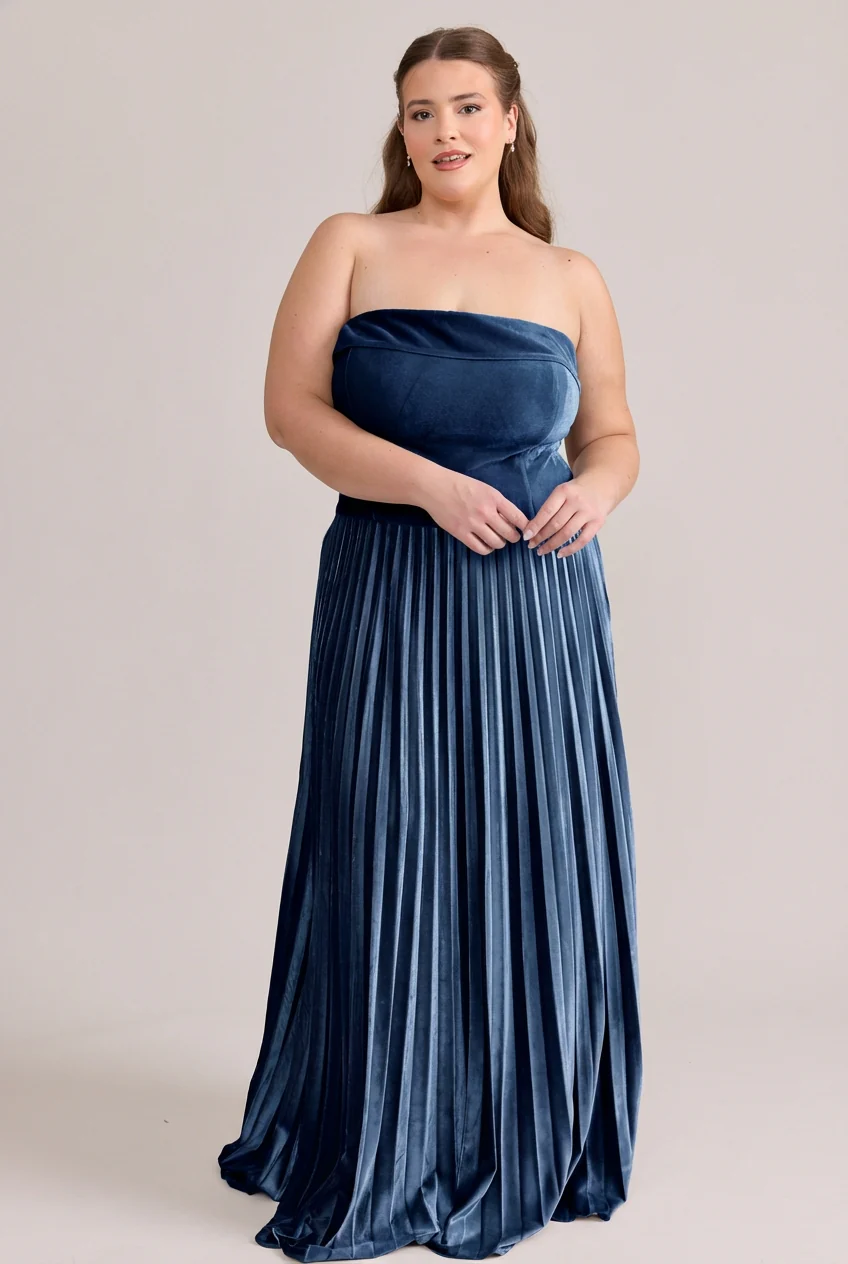 Saylor Velvet Pleated Dress | Made To Order - Image 37