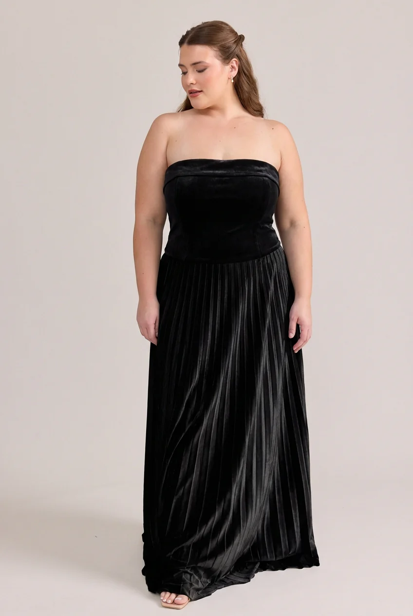 Saylor Velvet Pleated Dress | Made To Order - Image 4