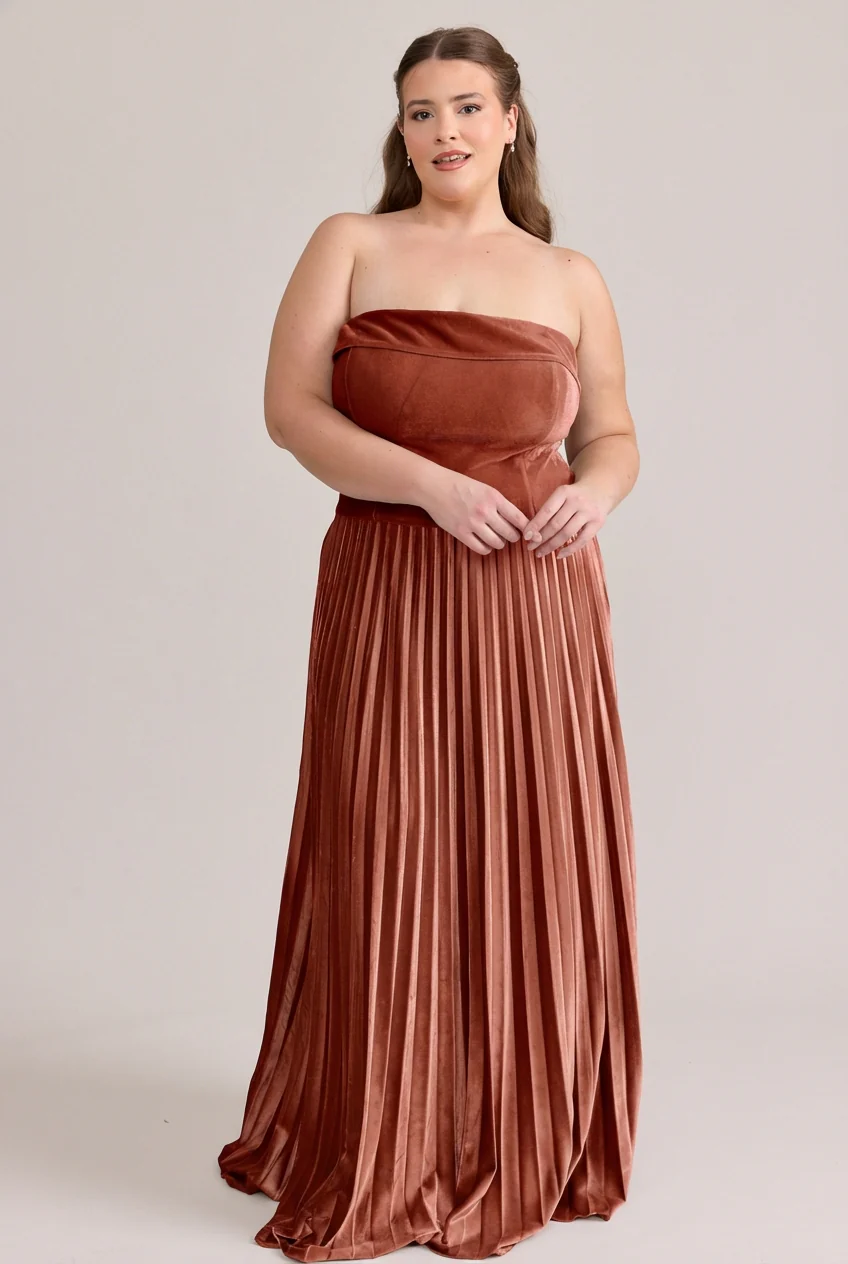 Saylor Velvet Pleated Dress | Made To Order - Image 43