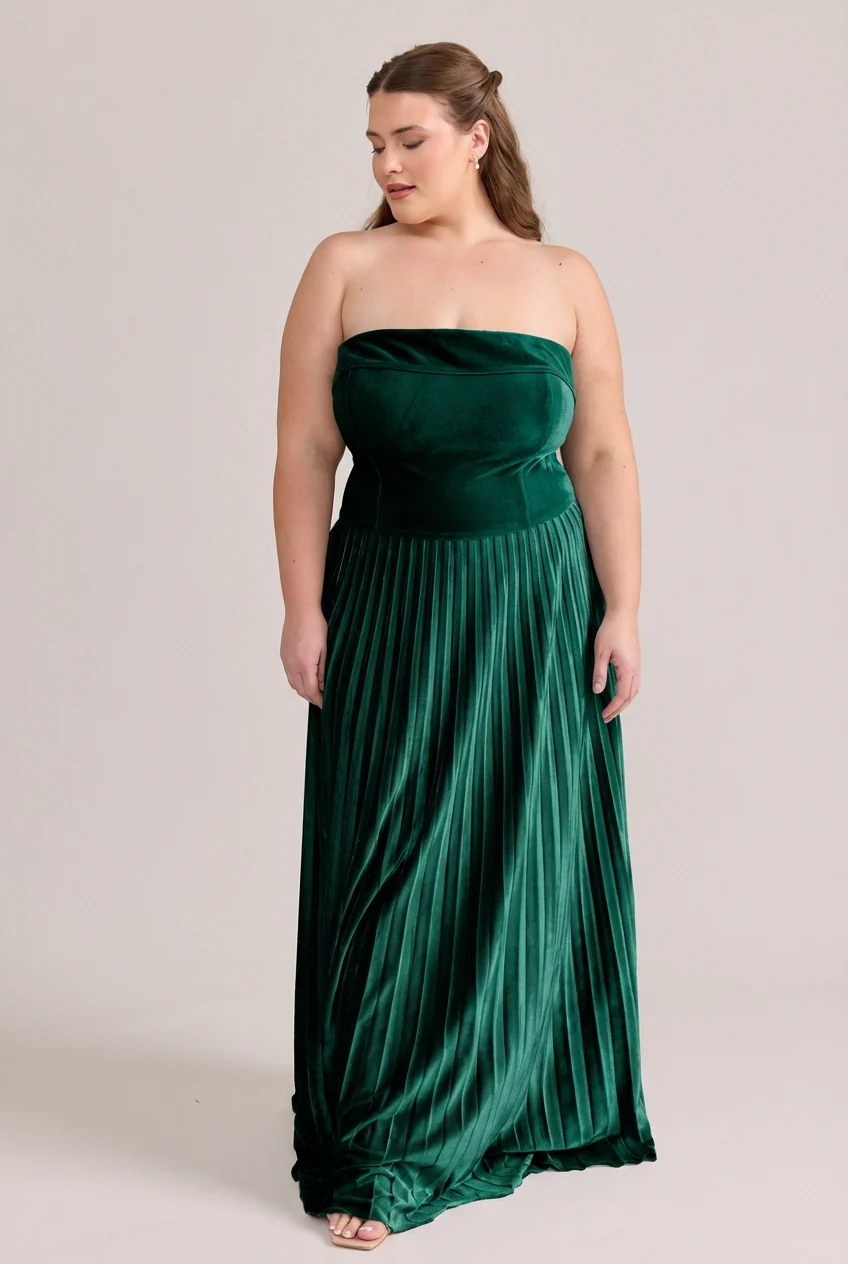 Saylor Velvet Pleated Dress | Made To Order - Image 70