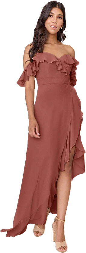 Scarlet Chiffon Dress | Made To Order - Image 106