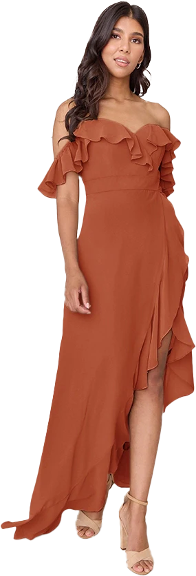 Scarlet Chiffon Dress | Made To Order - Image 136