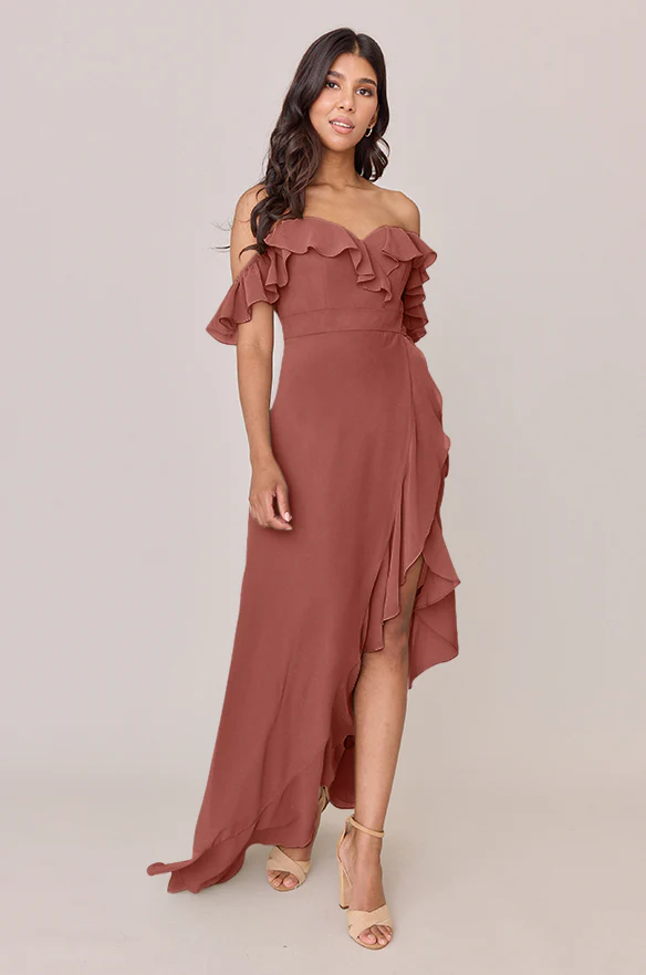 Scarlet Chiffon Dress | Made To Order - Image 20