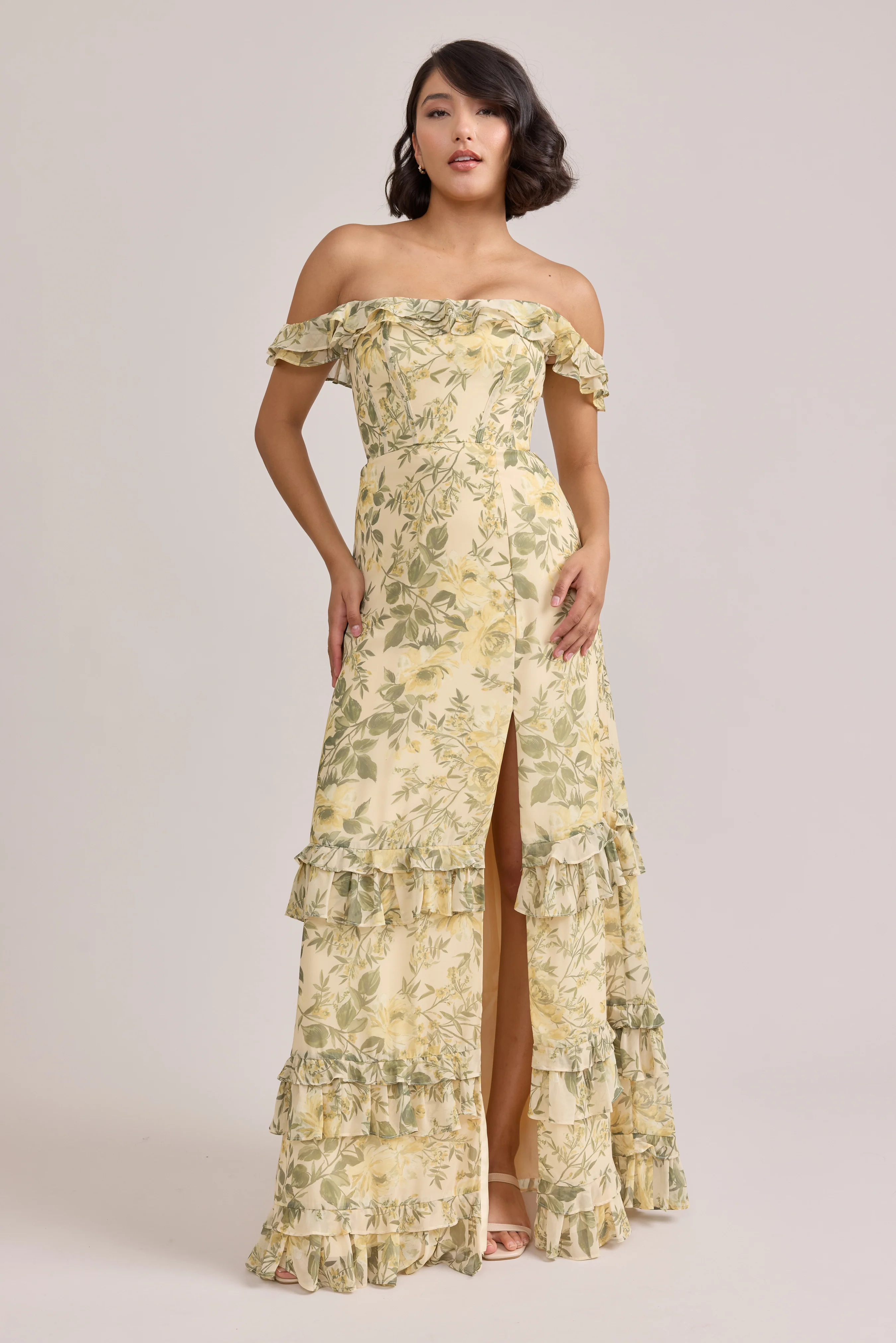 Shea Chiffon Floral Print Dress | Made To Order - Image 29