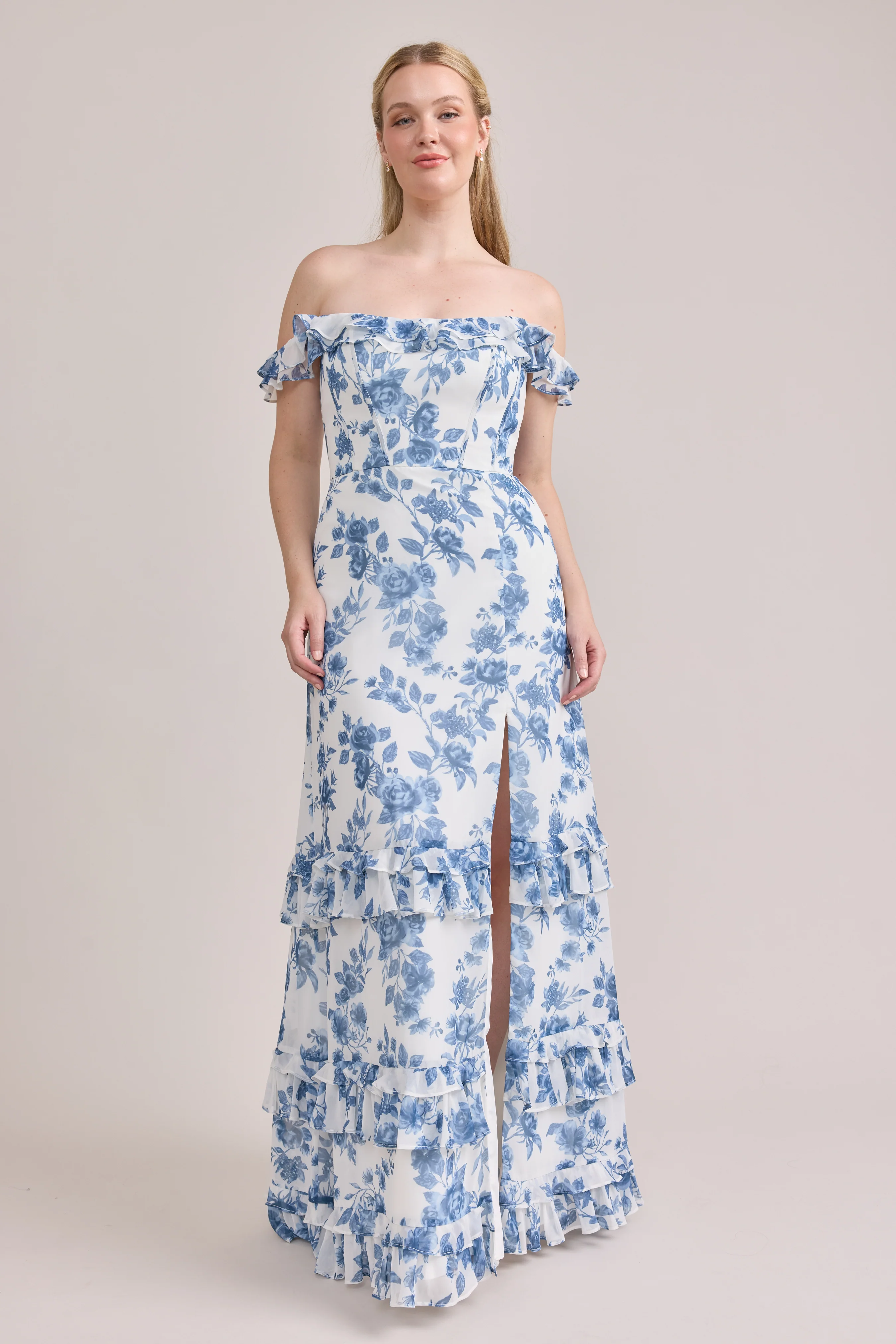 Shea Chiffon Floral Print Dress | Made To Order - Image 30