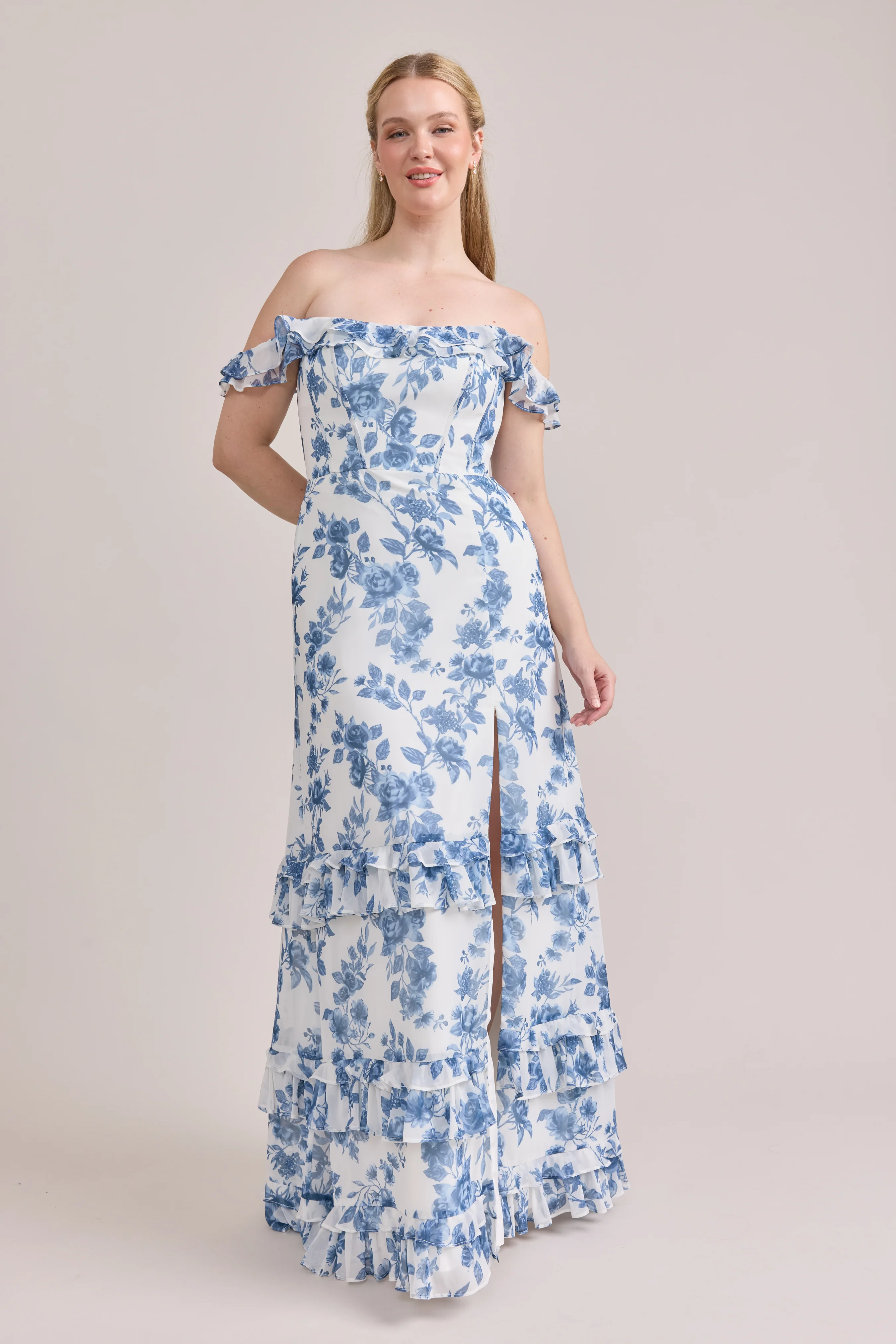 Shea Chiffon Floral Print Dress | Made To Order - Image 33