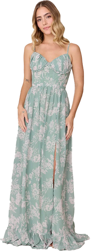 Shylah Chiffon Floral Print Dress | Made To Order - Image 44