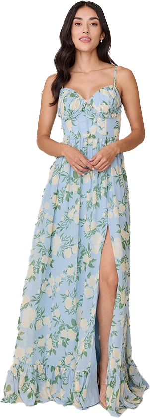 Shylah Chiffon Floral Print Dress | Made To Order - Image 50
