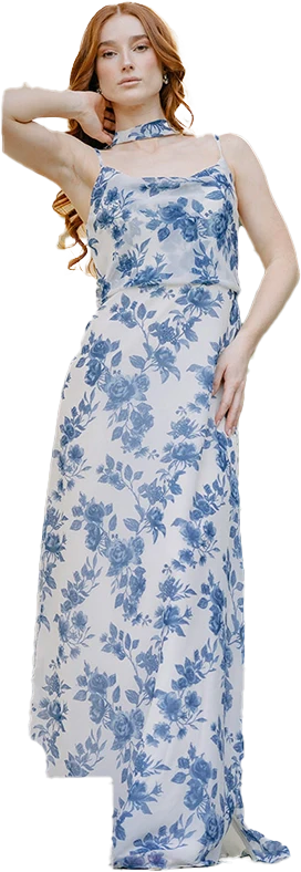 Skye Chiffon Floral Print Dress | Made To Order - Image 29
