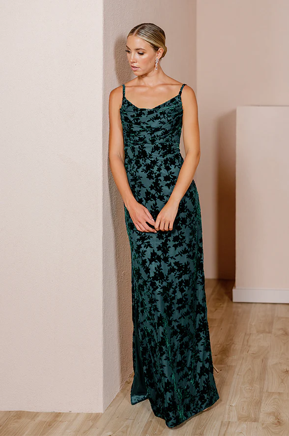 Skye Floral Burnout Velvet Dress | Made To Order - Image 18