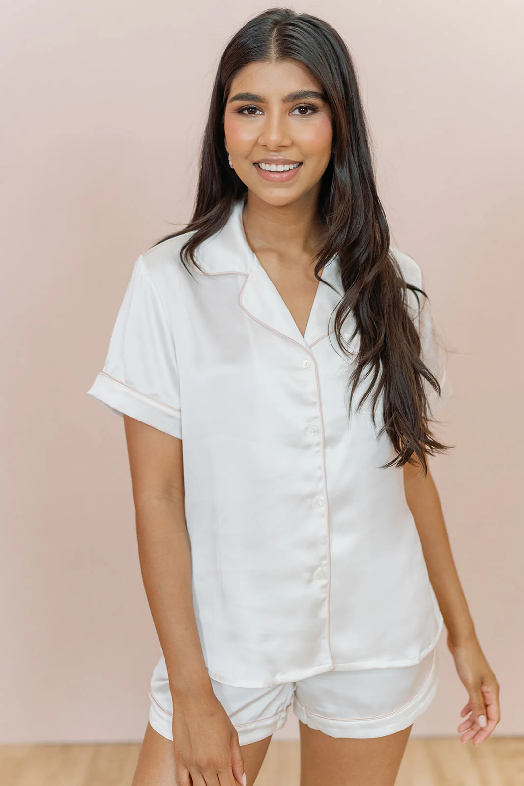 Sleepover Short Sleeve Satin Top | Made To Order - Image 29