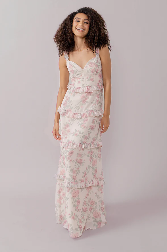 Sloane Chiffon Floral Print Dress | Made To Order - Image 27