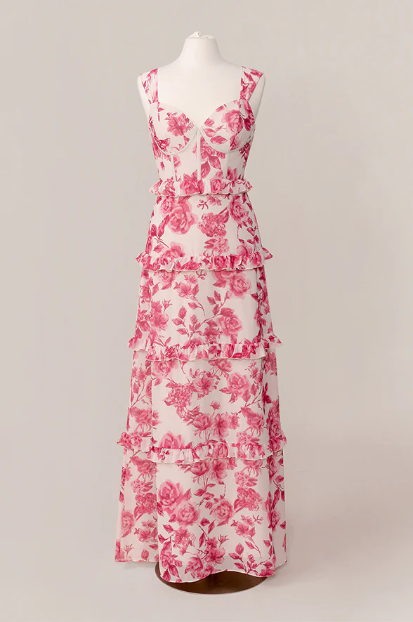 Sloane Chiffon Floral Print Dress | Made To Order - Image 37