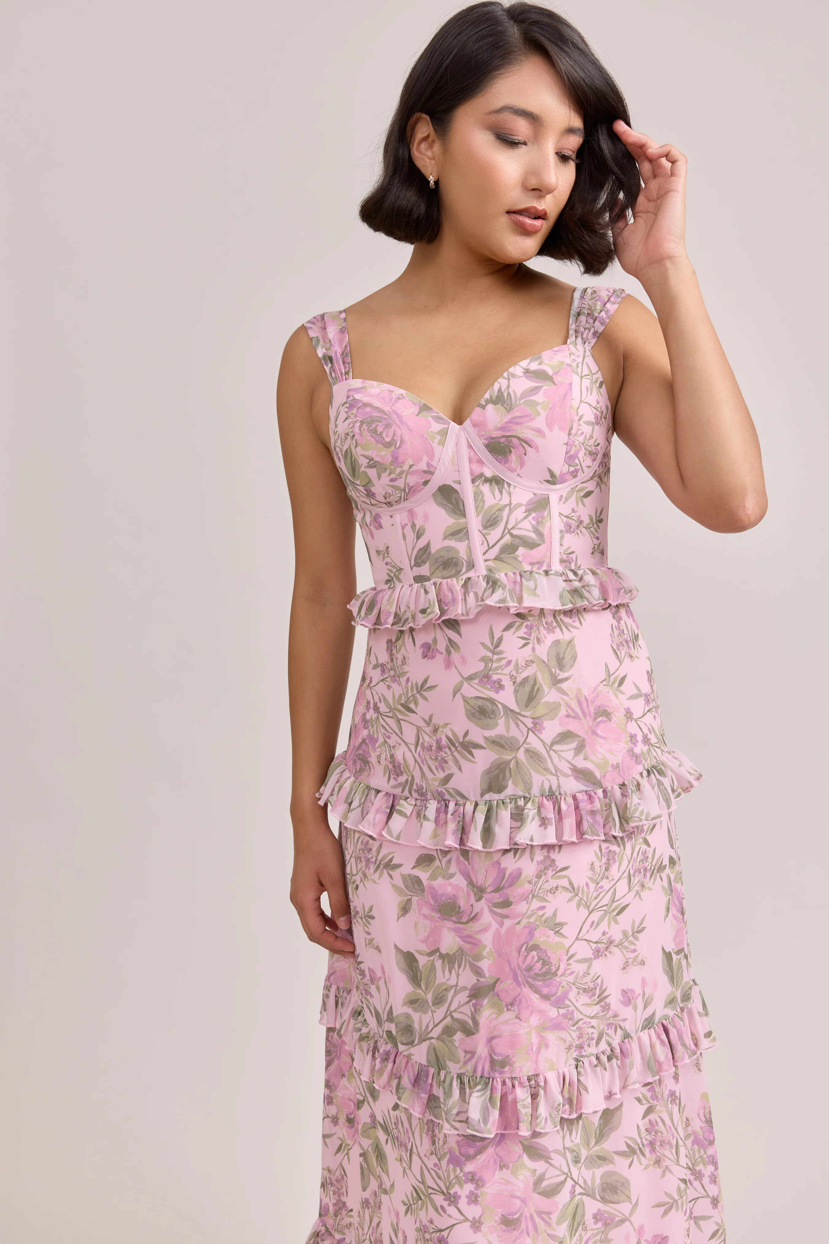 Sloane Chiffon Floral Print Dress | Made To Order - Image 69