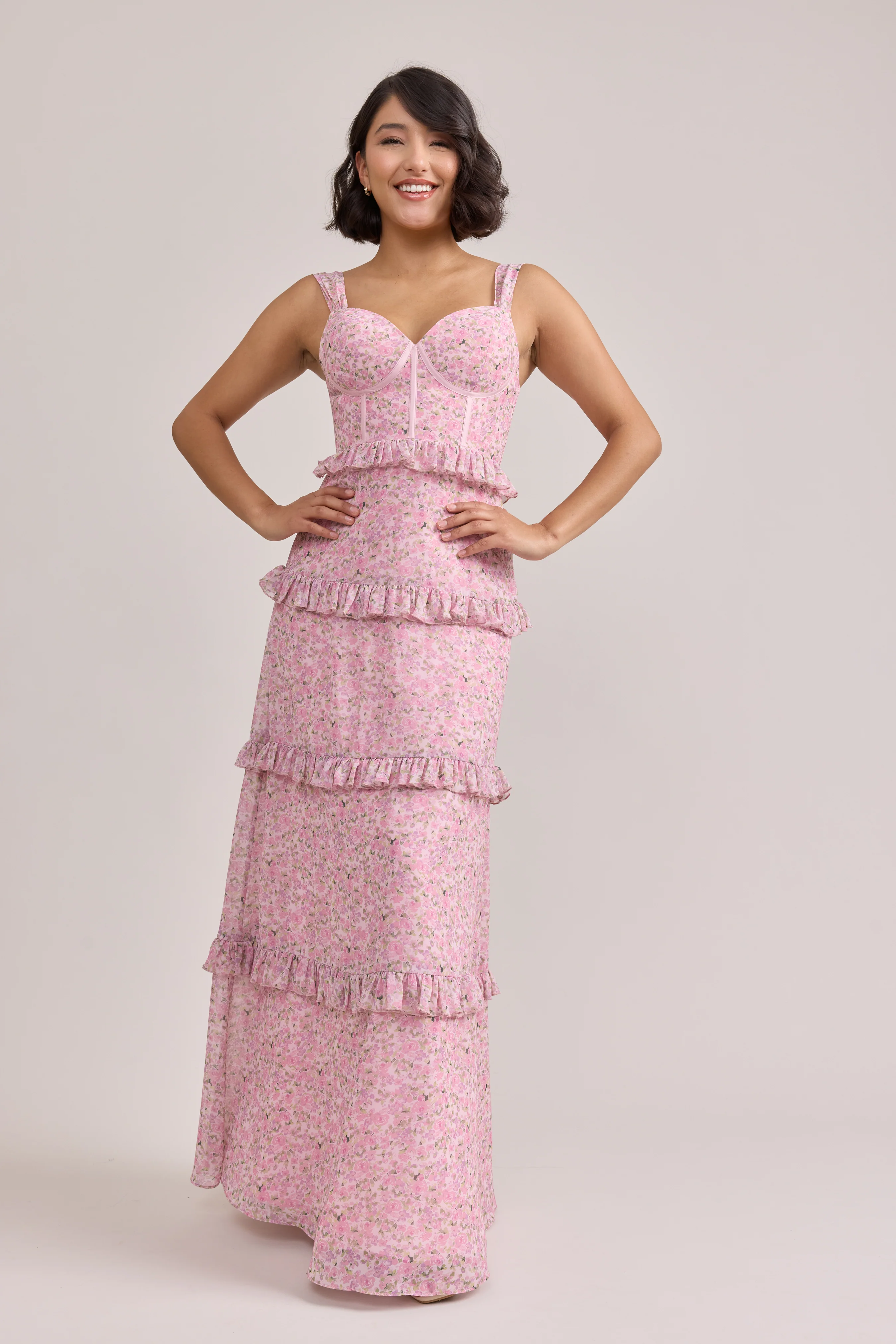 Sloane Chiffon Floral Print Dress | Made To Order - Image 72