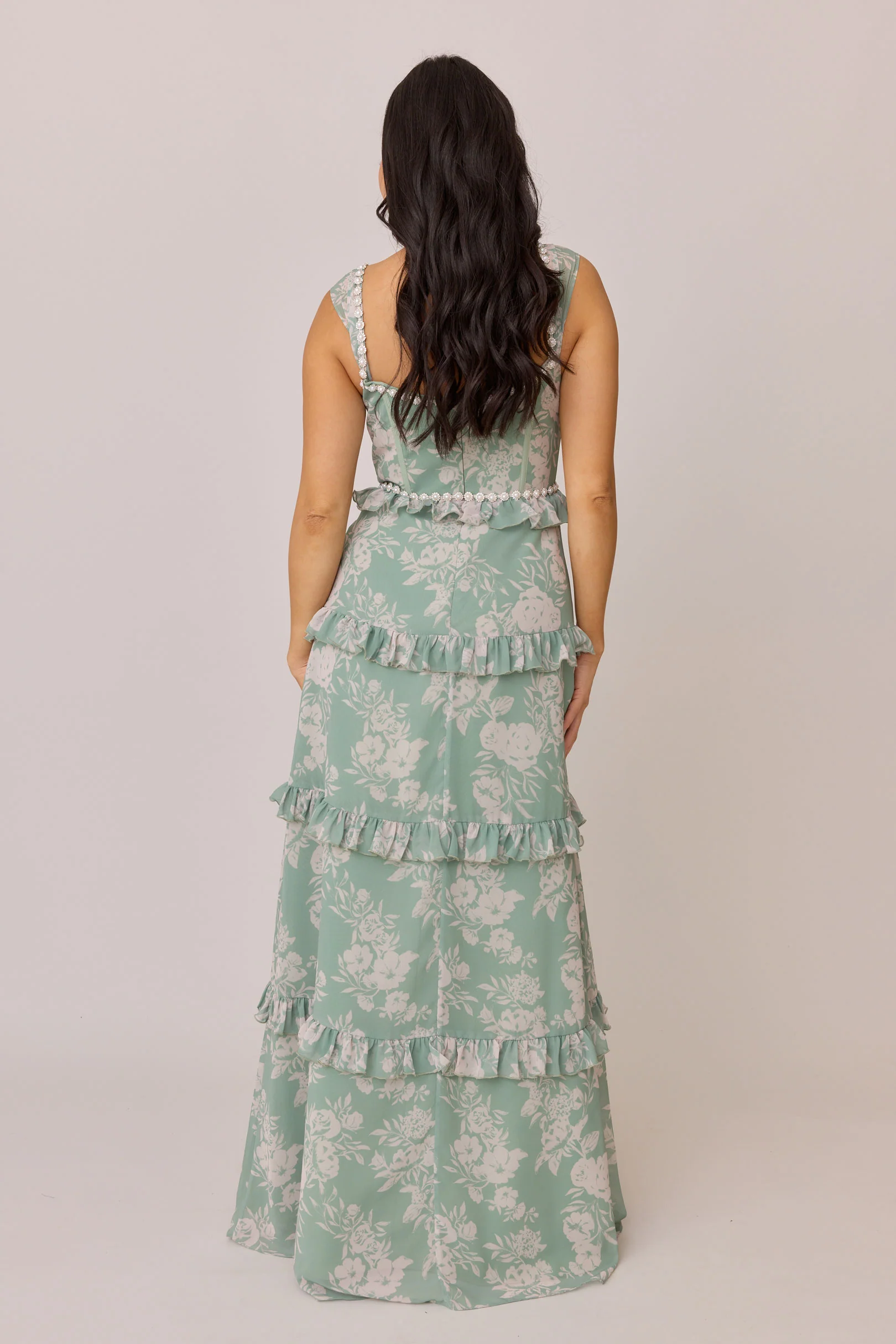 Sloane Luxe Chiffon Floral Print Dress | Made To Order - Image 11