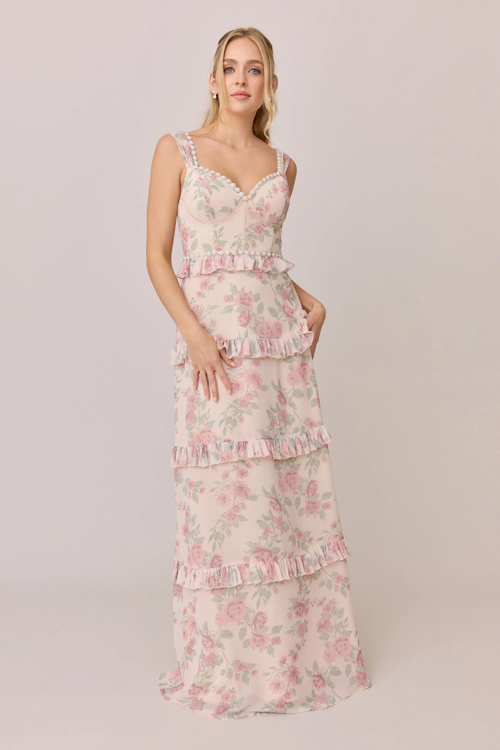 Sloane Luxe Chiffon Floral Print Dress | Made To Order - Image 14