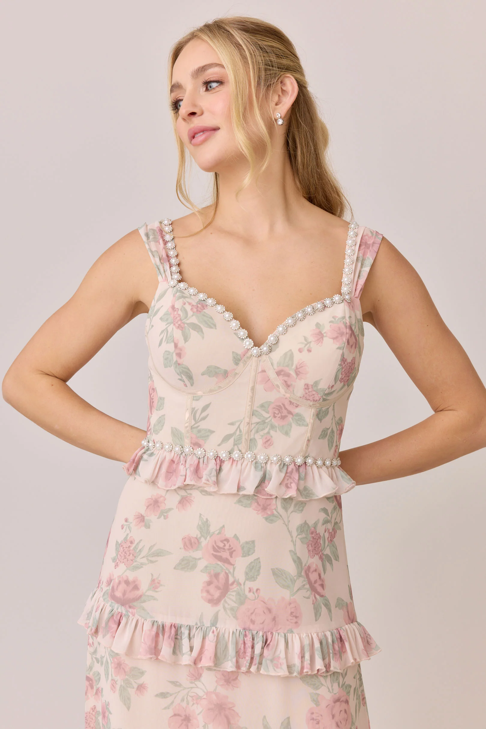 Sloane Luxe Chiffon Floral Print Dress | Made To Order - Image 15