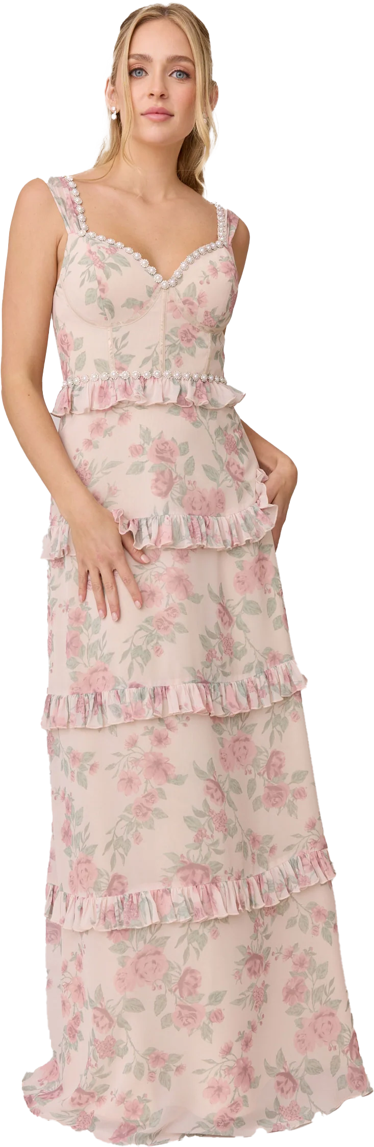 Sloane Luxe Chiffon Floral Print Dress | Made To Order - Image 24