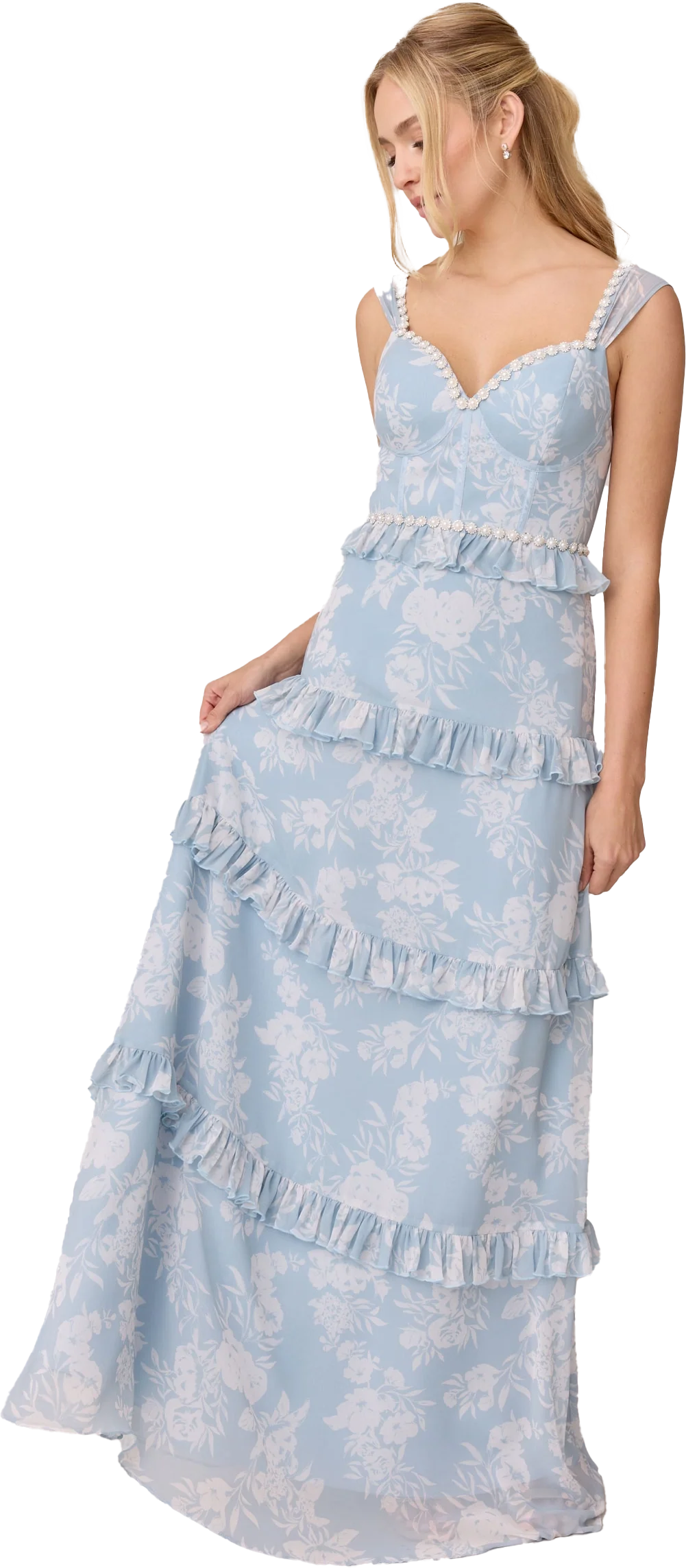 Sloane Luxe Chiffon Floral Print Dress | Made To Order - Image 26