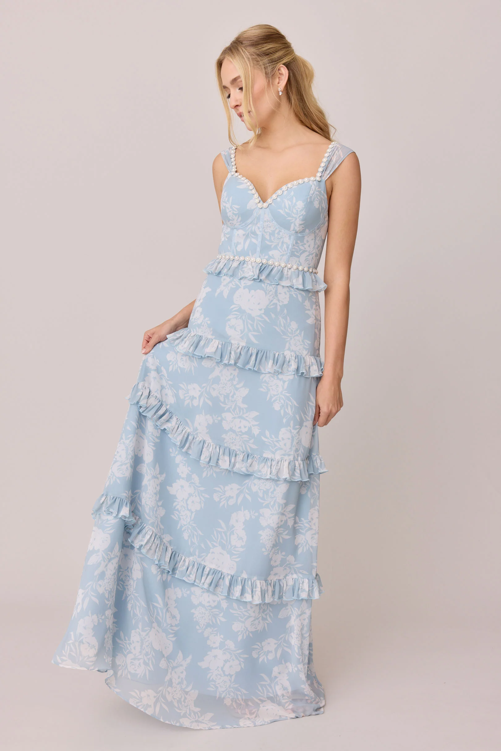 Sloane Luxe Chiffon Floral Print Dress | Made To Order - Image 4